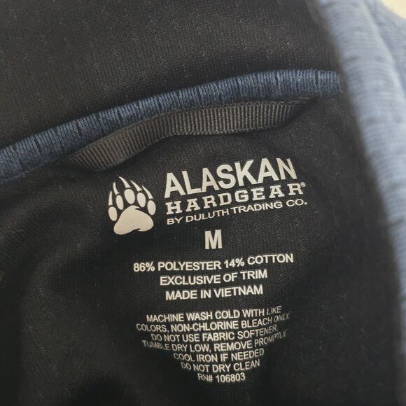 Duluth Trading Co Alaskan Hardgear Men’s Medium Quarter Zip Pullover Blue 6537 - Picture 7 of 9